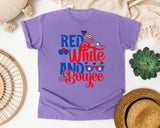 Red White And Boujee graphic tee in Violet