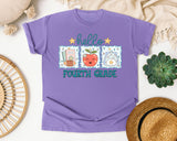 Hello Fourth Grade Frames graphic tee in Violet