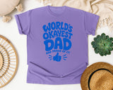 World's Okayest Dad And Proud Of It Blue graphic tee in Violet