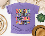 Rockin This Teacher Life Grey 2 3 graphic tee in Violet
