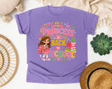 The Princess Is Back To School graphic tee in Violet