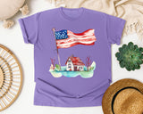 Flag Over Country House graphic tee in Violet