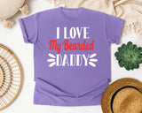 I Love My Bearded Daddy White graphic tee in Violet