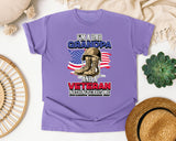 I'm A Dad Grandpa And A Veteran Nothing Scares Me Grey graphic tee in Violet