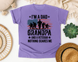 I'm A Dad Grandpa And A Veteran Nothing Scares Me Black graphic tee in Violet