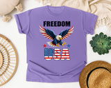 Freedom USA Grey graphic tee in Violet