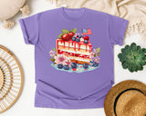 Patriotic Berry Cake Slice graphic tee in Violet