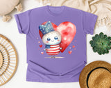 Patriotic Kid With Heart graphic tee in Violet