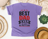Best Dad Ever Not Perfect But Pretty Close Black graphic tee in Violet
