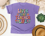 Livin That Teacher Life Floral graphic tee in Violet