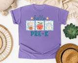 Hello Pre-K Frames graphic tee in Violet