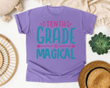 Tenth Grade Is Magical Script graphic tee in Violet
