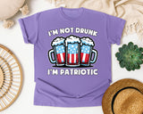 I'm Not Drunk I'm Patriotic White graphic tee in Violet