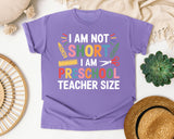 I Am Not Short I Am Preschool Teacher Size graphic tee in Violet