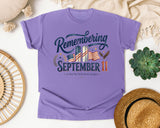 Remembering September 11 graphic tee in Violet