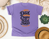 Best Dad Fueling Chaos And Bad Jokes Black graphic tee in Violet