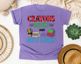 Crayons Books And New Looks graphic tee in Violet