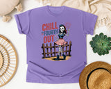Chill The Fourth Out Grey 4 graphic tee in Violet