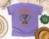 World's Okayest Dad Thanks For Showing Up graphic tee in Violet