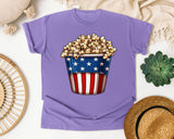Patriotic Popcorn Bucket graphic tee in Violet