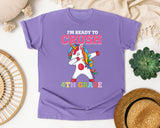 Im Ready To Crush 4th Grade Unicorn graphic tee in Violet