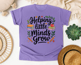 Helping Little Minds Grow graphic tee in Violet