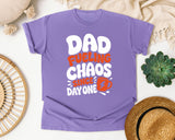 Dad Fueling Chaos Since Day One White 2 graphic tee in Violet