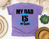 My Dad Is My Hero White 2 graphic tee in Violet