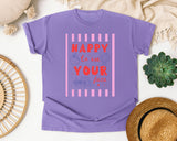 Happy To See Your Face graphic tee in Violet