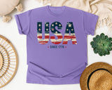USA Since 1776 graphic tee in Violet