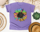 Patriotic Sunflower graphic tee in Violet