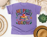 Helping Little Minds Grow Books graphic tee in Violet