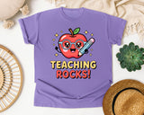 Teaching Rocks graphic tee in Violet