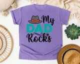 My Dad Rocks White graphic tee in Violet