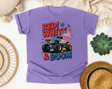 Red White And Boom graphic tee in Violet