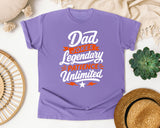 Dad Jokes Legendary Patience Unlimited White graphic tee in Violet
