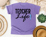 Teacher Life Pen graphic tee in Violet