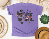 All American Girl Brown graphic tee in Violet