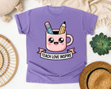 Teach Love Inspire Mug graphic tee in Violet