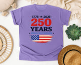 1776 2026 250 Years American Freedom graphic tee in Violet