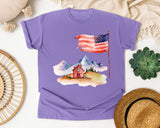 Flag Over Farmhouse graphic tee in Violet
