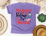 My Heart Belongs To America Red graphic tee in Violet