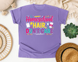 Homeschool Hair Dont Care Bright graphic tee in Violet