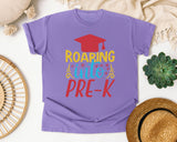 Roaring Into Pre-K Red graphic tee in Violet
