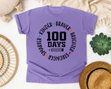 100 Days Smarter Kinder Braver Stronger White graphic tee in Violet