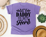 My Daddy Is My Hero White 5 graphic tee in Violet