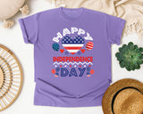 Happy Independence Day White graphic tee in Violet