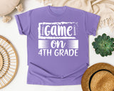 Game On 4th Grade White graphic tee in Violet