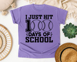 I Just Hit 100 Days Of School Baseball graphic tee in Violet