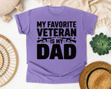 My Favorite Veteran Is My Dad Grey graphic tee in Violet